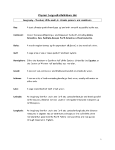 Physical Geography Definitions List