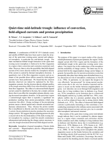 Quiet-time mid-latitude trough: influence of convection, field