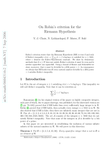 arXiv:math/0604314v2 [math.NT] 7 Sep 2006 On