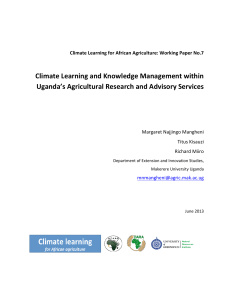 Working Paper No.7 - Climate Learning and Knowledge