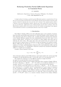 Reducing Parabolic Partial Differential Equations to Canonical Form