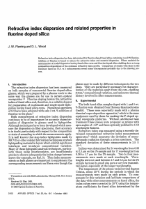 Refractive index dispersion and related properties in fluorine doped