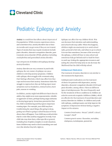 Pediatric Epilepsy and Anxiety