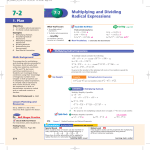 Multiplying and Dividing Radical Expressions