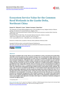Ecosystem Service Value for the Common Reed Wetlands in the