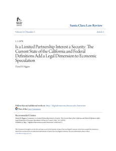 Is a Limited Partnership Interest a Security