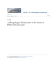 Anthropological Manuscripts in the American Philosophical Society