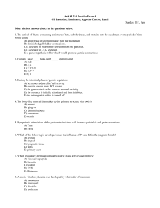 AnS SI 214 Practice Exam 4 GI, Lactation, Ruminants, Appetite
