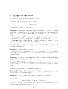 7 Symplectic Quotients