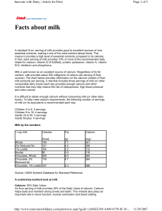 Facts about milk - Purdue Extension