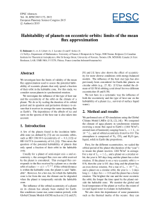 Habitability of planets on eccentric orbits: limits of the mean flux