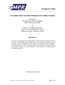 Corrosion and Corrosion Enhancers in Amine Systems