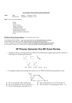 First Semester Info and Final Review