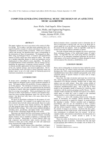 COMPUTER-GENERATING EMOTIONAL MUSIC: THE DESIGN OF