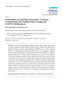 ENSO Effects on Land Skin Temperature Variations: A Global Study