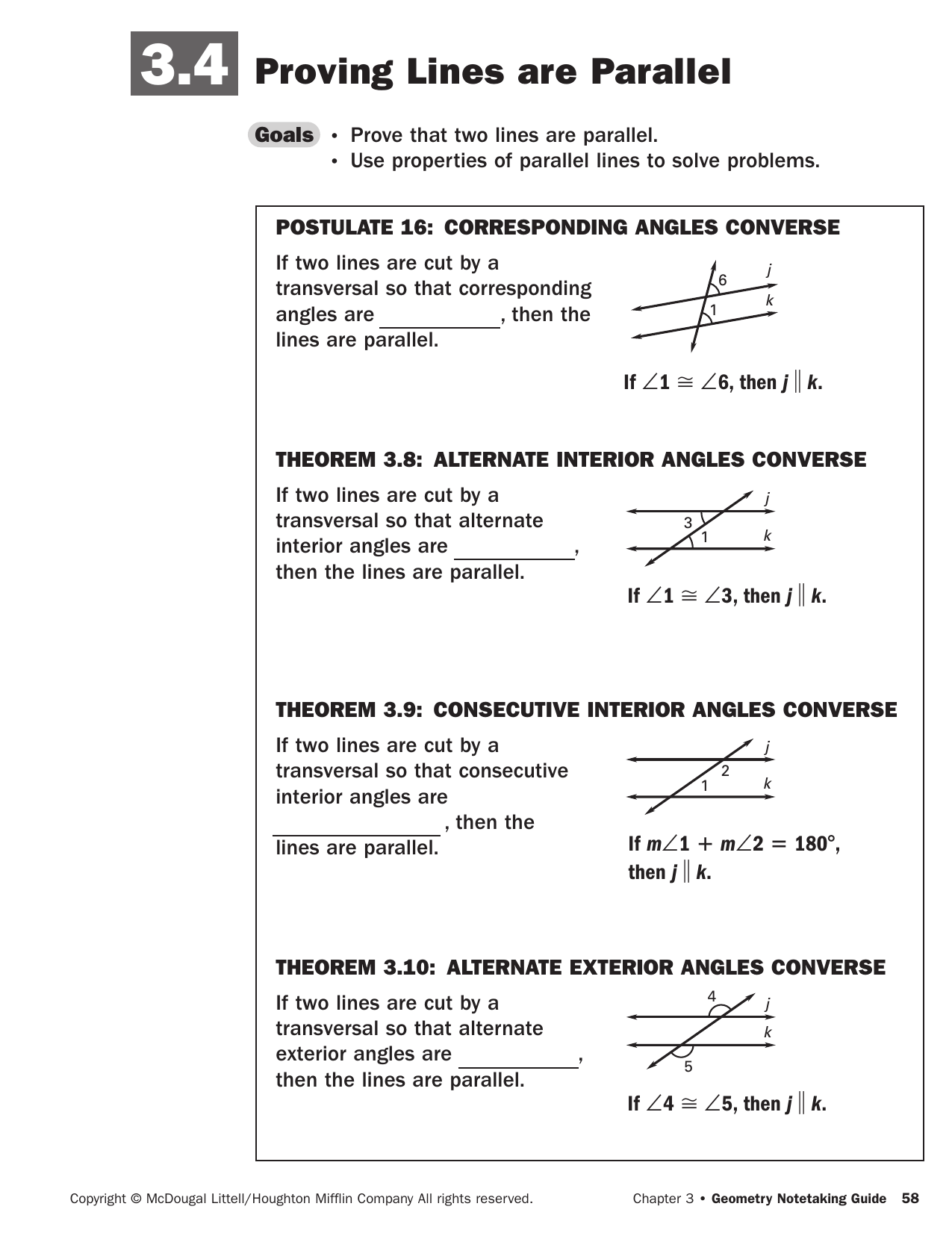 Parallel Lines Proofs Worksheet Answers
