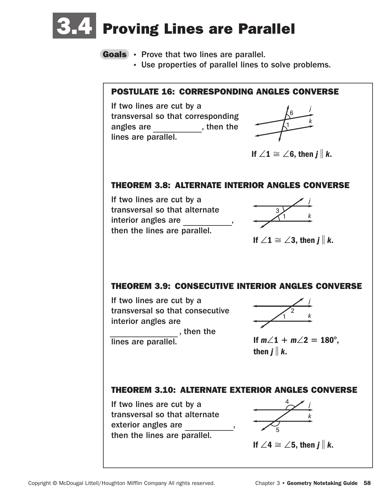 Proving Lines Are Parallel