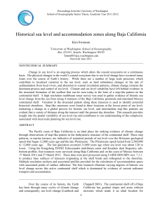 Historical sea level and accommodation zones along Baja California