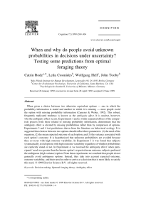 When and why do people avoid unknown probabilities in decisions