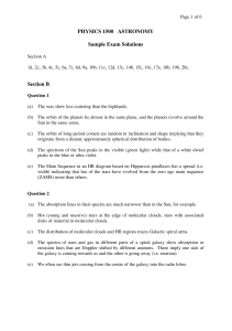 PHYSICS 1500 ASTRONOMY Sample Exam Solutions Section B