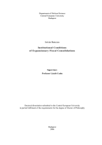 Institutional Conditions of Expansionary Fiscal Consolidations