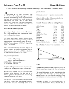 Astronomy From Å to ZZ — Howard L. Cohen