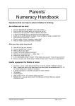 Parents` Numeracy Handbook