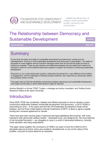 The Relationship Between Democracy and Sustainable Development