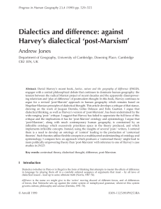 Dialectics and difference: against Harvey`s dialectical `post