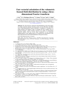 Fast vectorial calculation of the volumetric focused field distribution