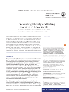 Preventing Obesity and Eating Disorders in Adolescents