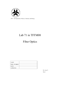 Lab 71 in TFFM08 Fiber Optics