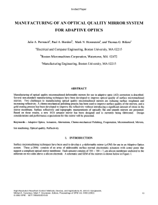 manufacturing of an optical quality mirror system for