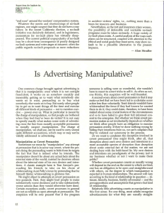 Is Advertising Manipulative?