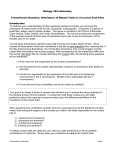 Biology 164 Laboratory Transmission Genetics: Inheritance of