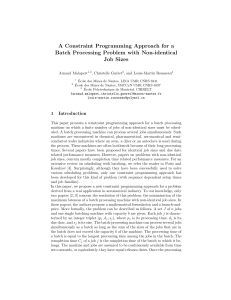 A Constraint Programming Approach for a Batch Processing