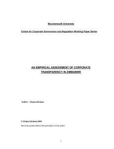 an empirical assessment of corporate transparency in zimbabwe