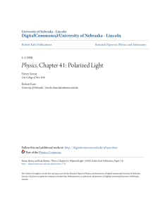 Physics, Chapter 41: Polarized Light