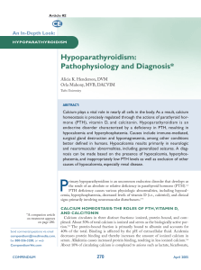 Hypoparathyroidism: Pathophysiology and Diagnosis*