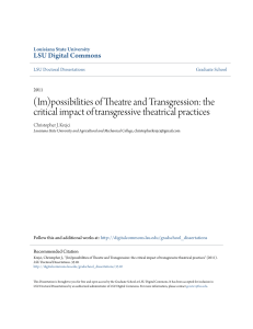 (Im)possibilities of Theatre and Transgression