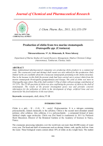 Production of chitin from two marine stomatopodsOratosquilla spp