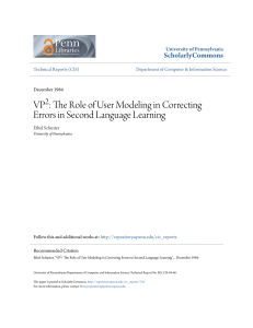 VP2: The Role of User Modeling in Correcting Errors in Second