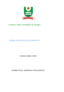 Artificial intelligence - National Open University of Nigeria