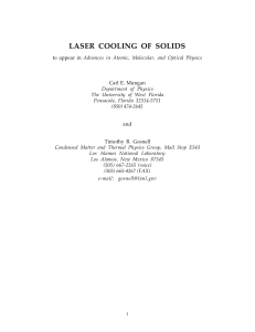 laser cooling of solids