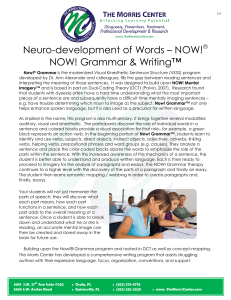 Neuro-development of Words – NOW! NOW