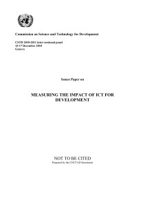 Measuring the impact of ICT for development
