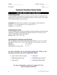 Irrational Numbers Study Guide