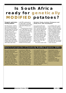 Is South Africa ready for genetically MODIFIED potatoes?