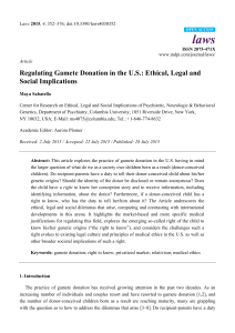 Regulating Gamete Donation in the U.S.: Ethical, Legal and Social
