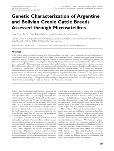 Genetic Characterization of Argentine and Bolivian Creole Cattle